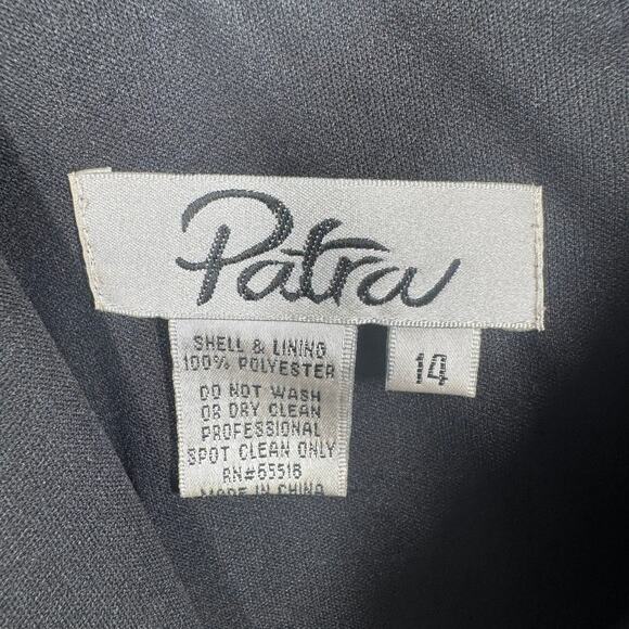 Patra Mini Dress Women 14 Plus Black Beaded Trim Ruffle Tiered Sleeveless Party - Picture 4 of 6